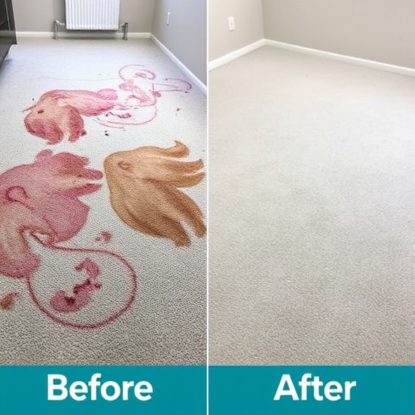 Before and after carpet cleaning